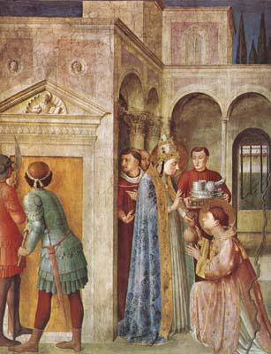 Fra Angelico St Lawrence Receiving the Church Treasures (mk08) Sweden oil painting art